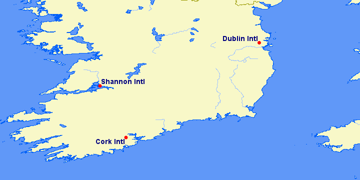a map of ireland with cities