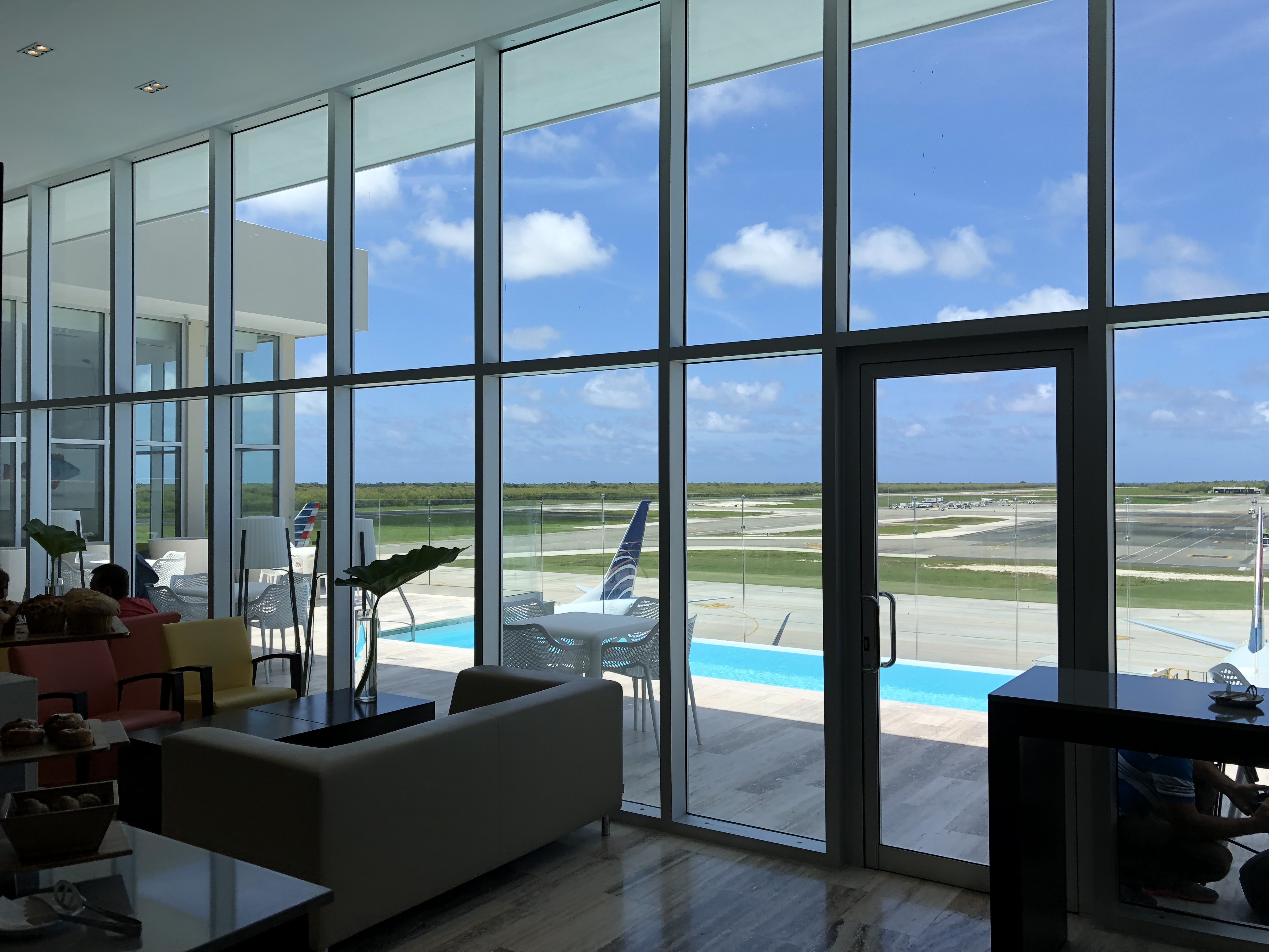 Airside Pool from inside the VIP Lounge Punta Cana