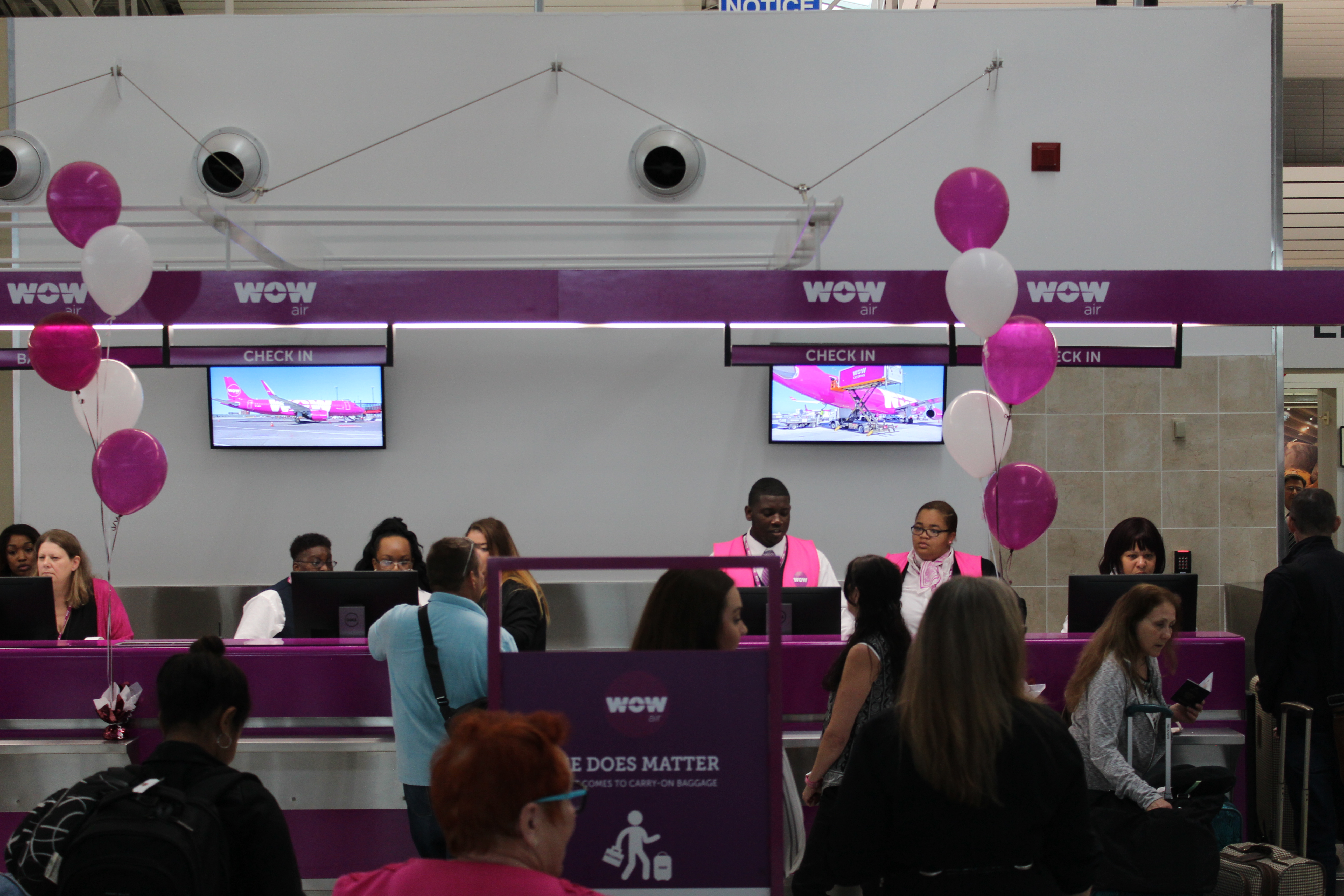 WOWAir Ticket Counters in Terminal 2 at St. Louis-Lambert International Airport