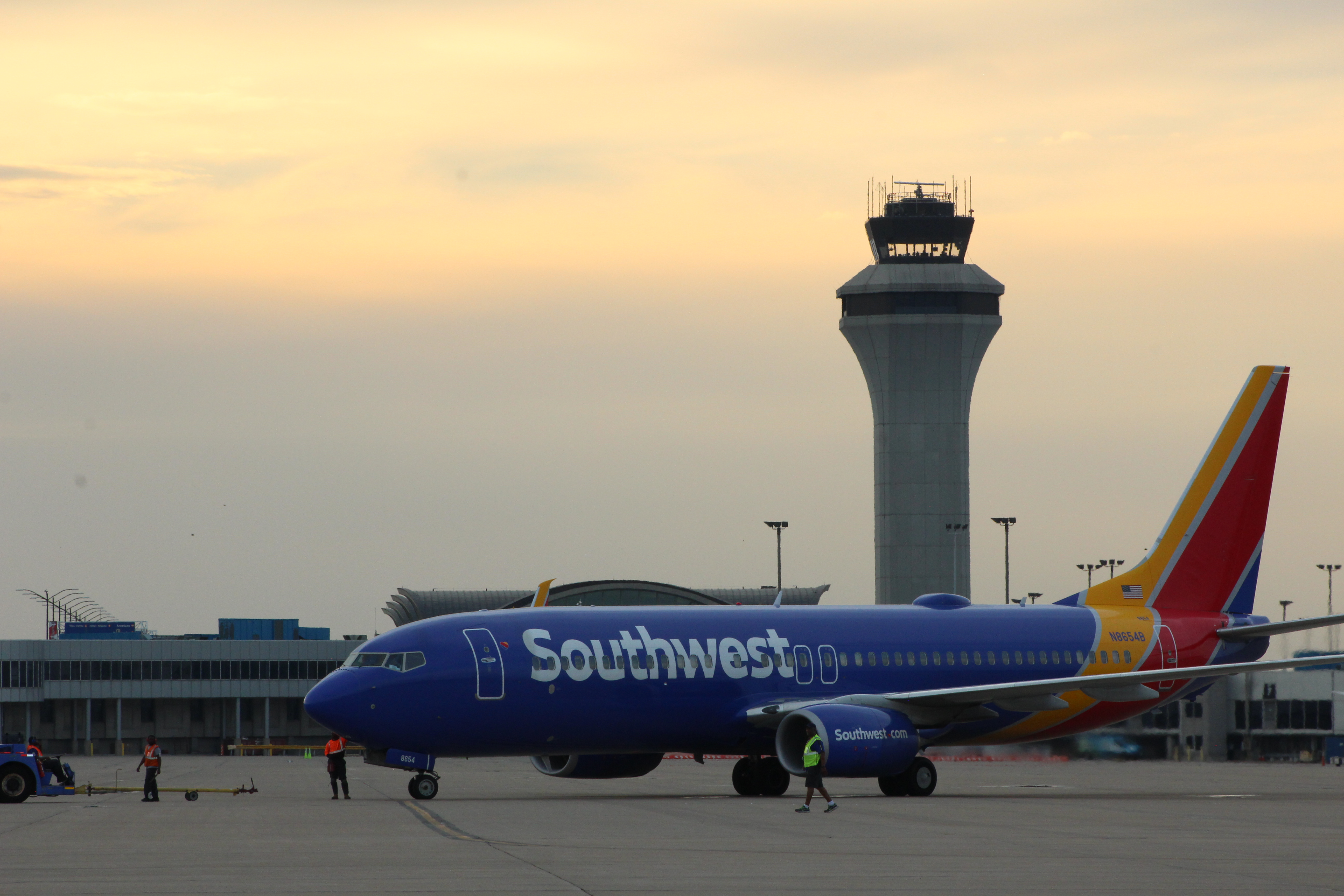 A Milky Sunset at St. Louis-Lambert International Airport Prior to The First WOWAir Flight