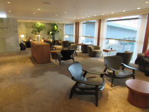 Cathay Pacific The Pier First Class Lounge seating area