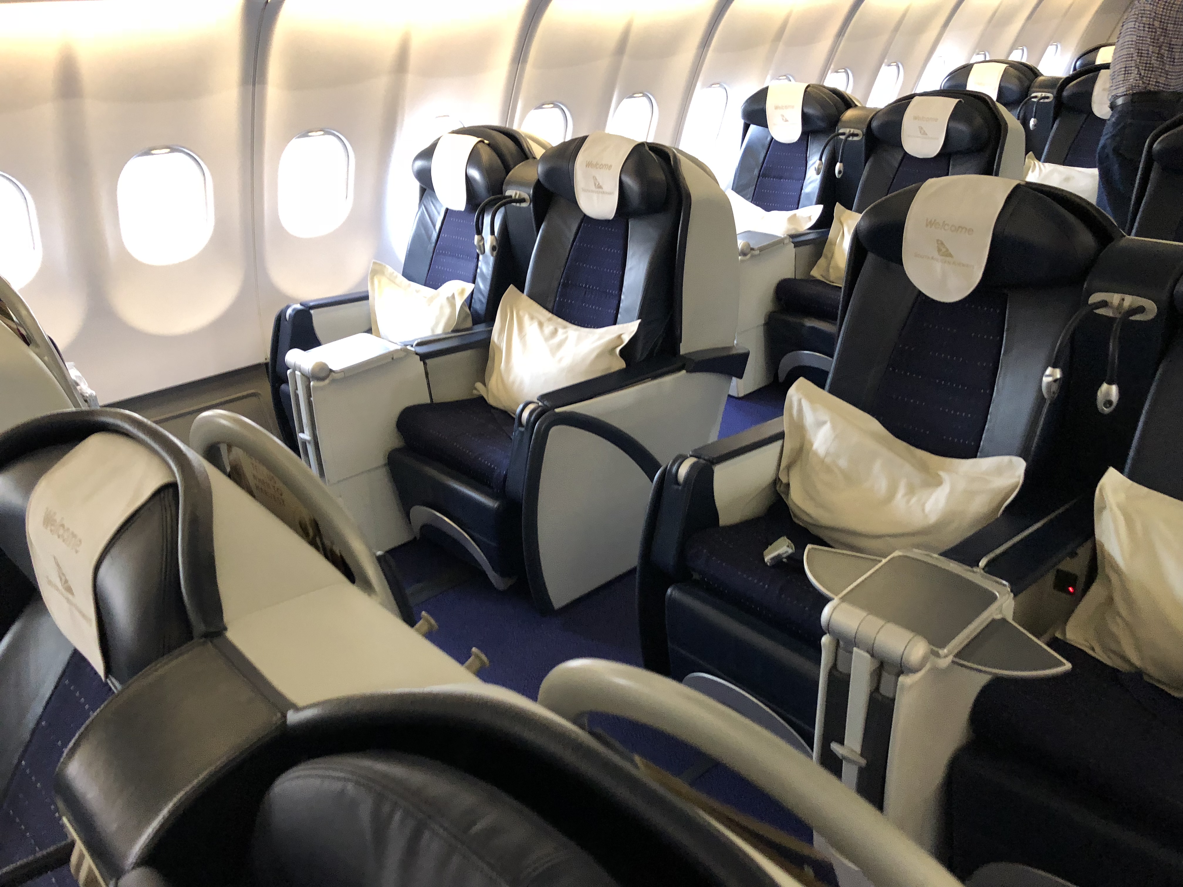 a plane with seats and windows