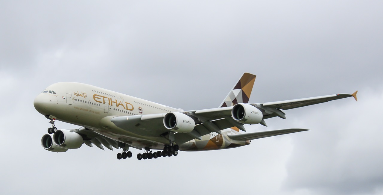 a large airplane flying in the sky