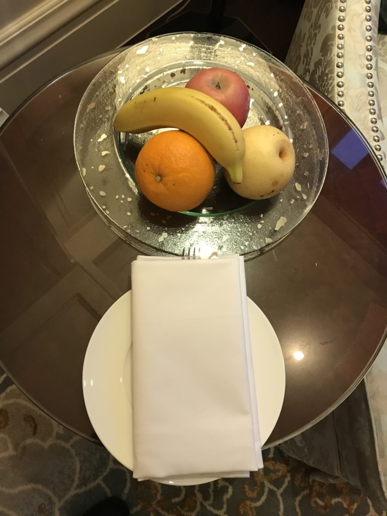 a plate with fruit on it