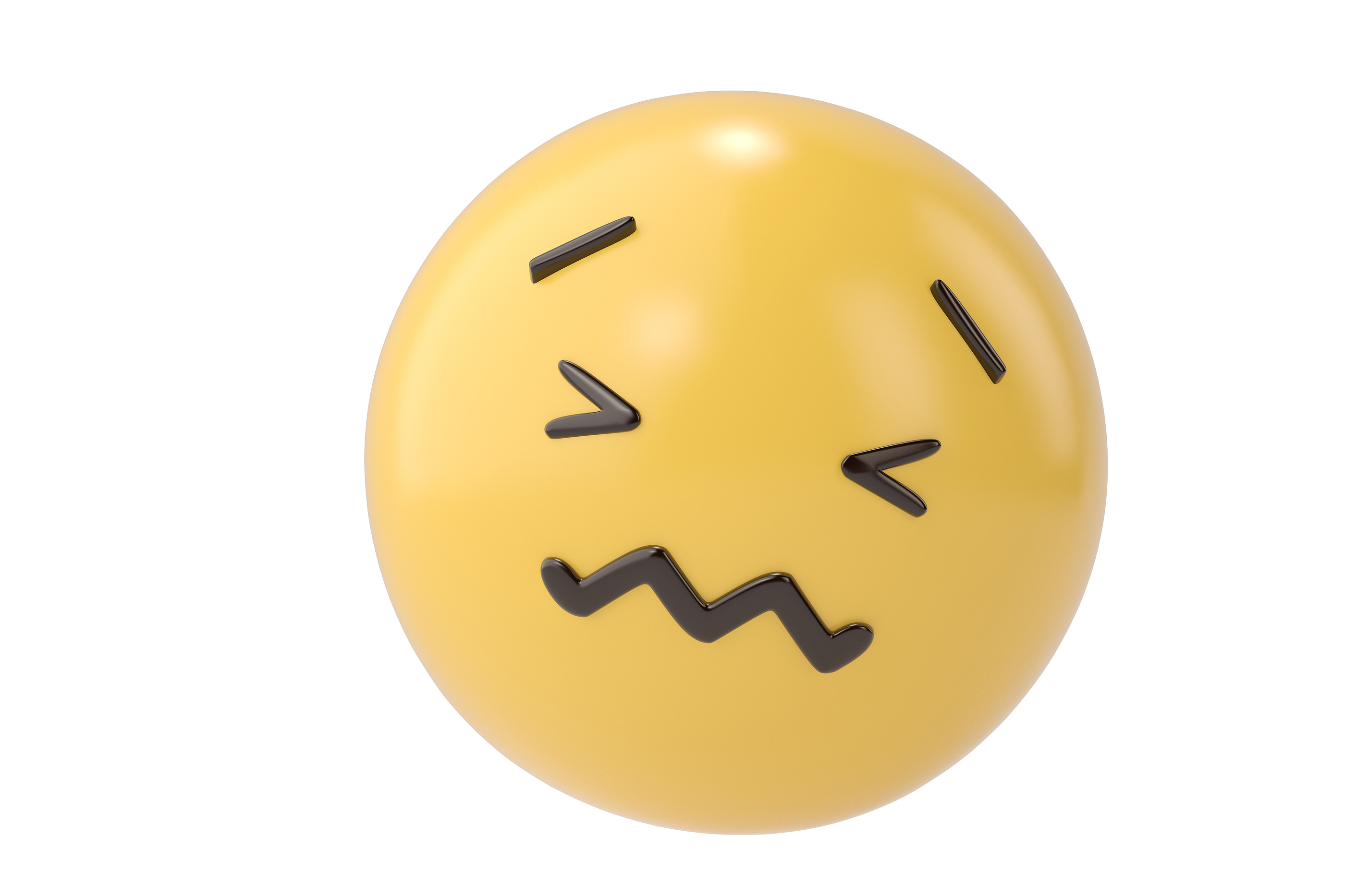 a yellow ball with black lines and a face