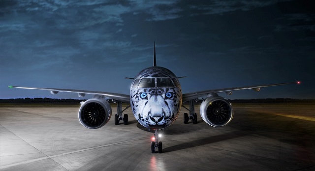 Have you seen Air Astana’s Snow Leopard Embraer E190-E2?