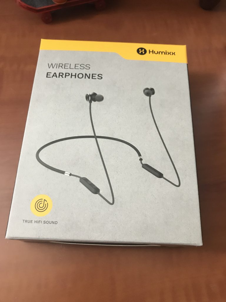 a box with earphones on it