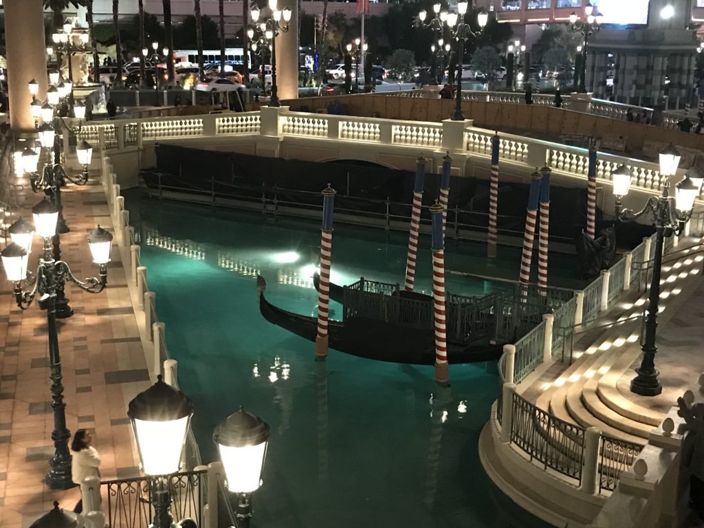 a gondola in a canal