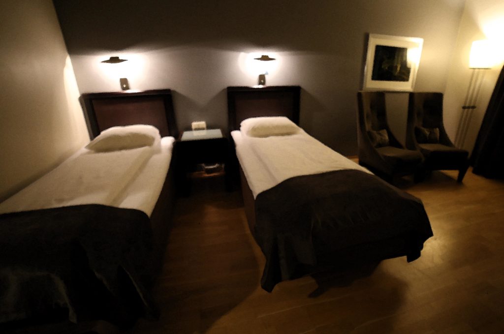 two beds in a room