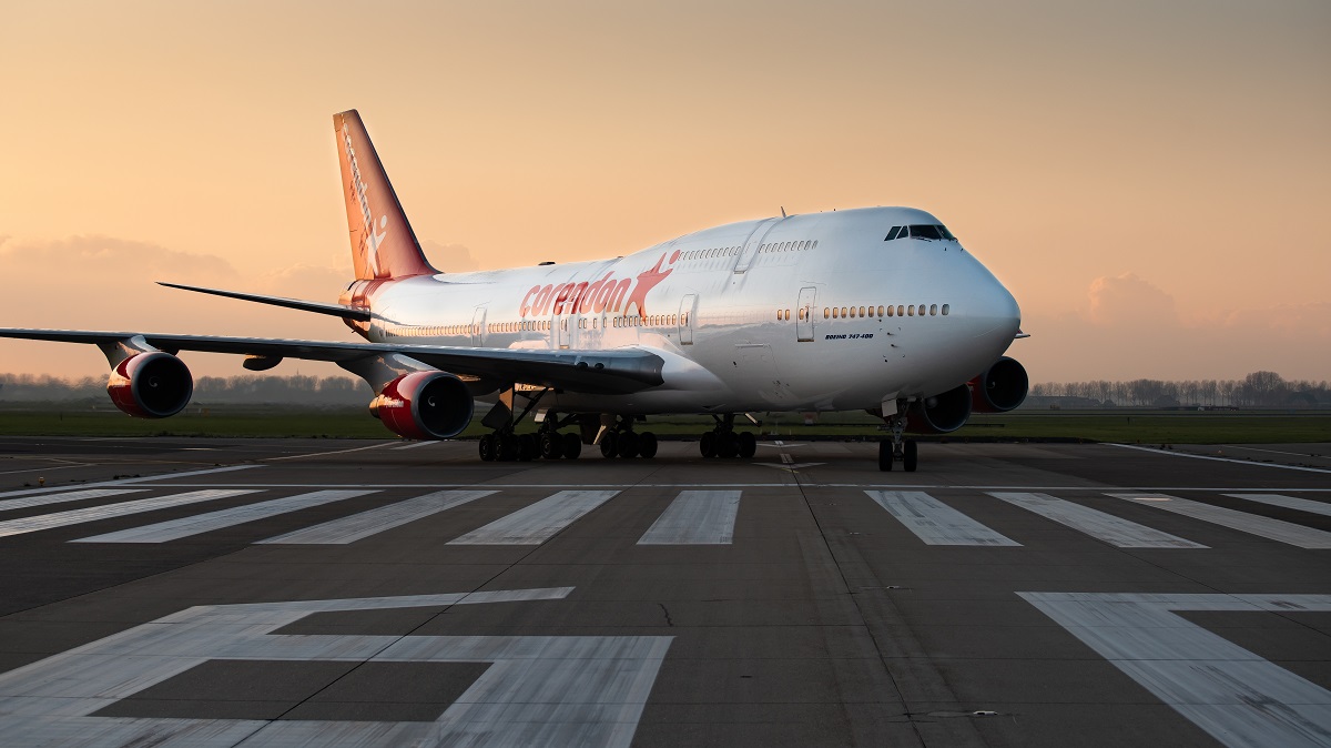 a large airplane on a runway