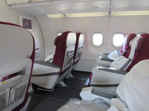 Qatar Airways A320 Business Class Cabin