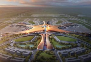 Rendering of Airport by Zaha Hadid Architects