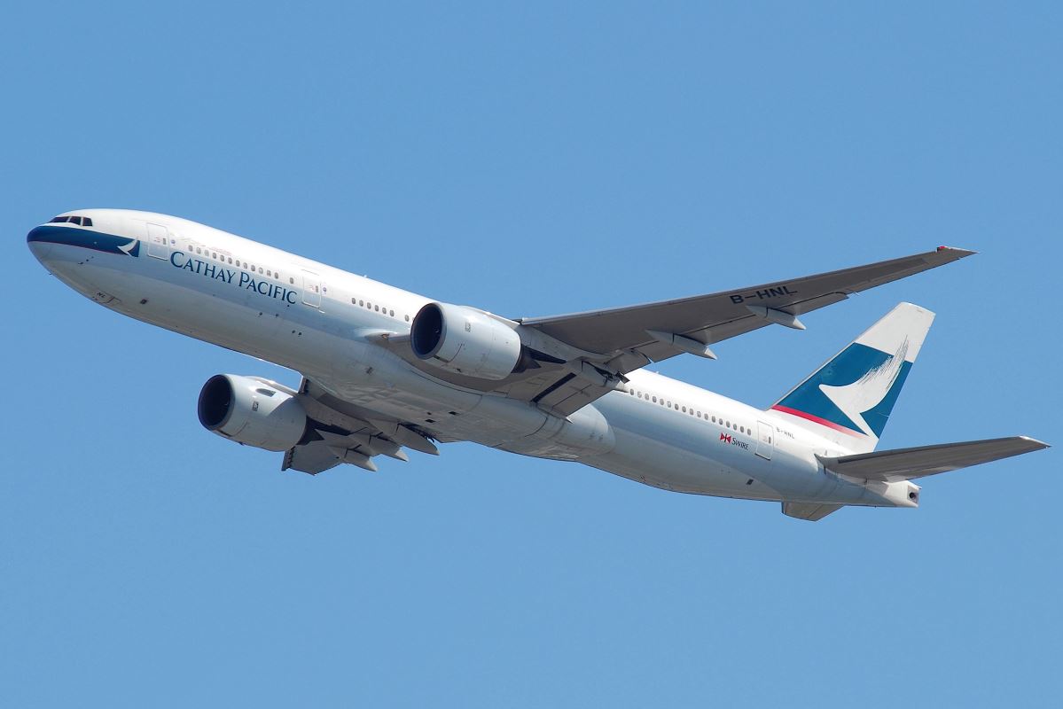 a large airplane flying in the sky