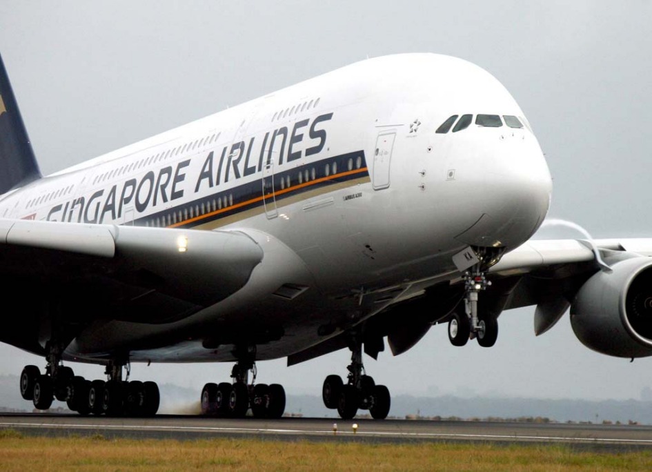 a large airplane on a runway