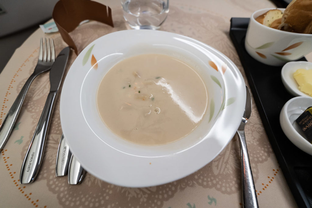 Eva Air 777 Business Class Soup