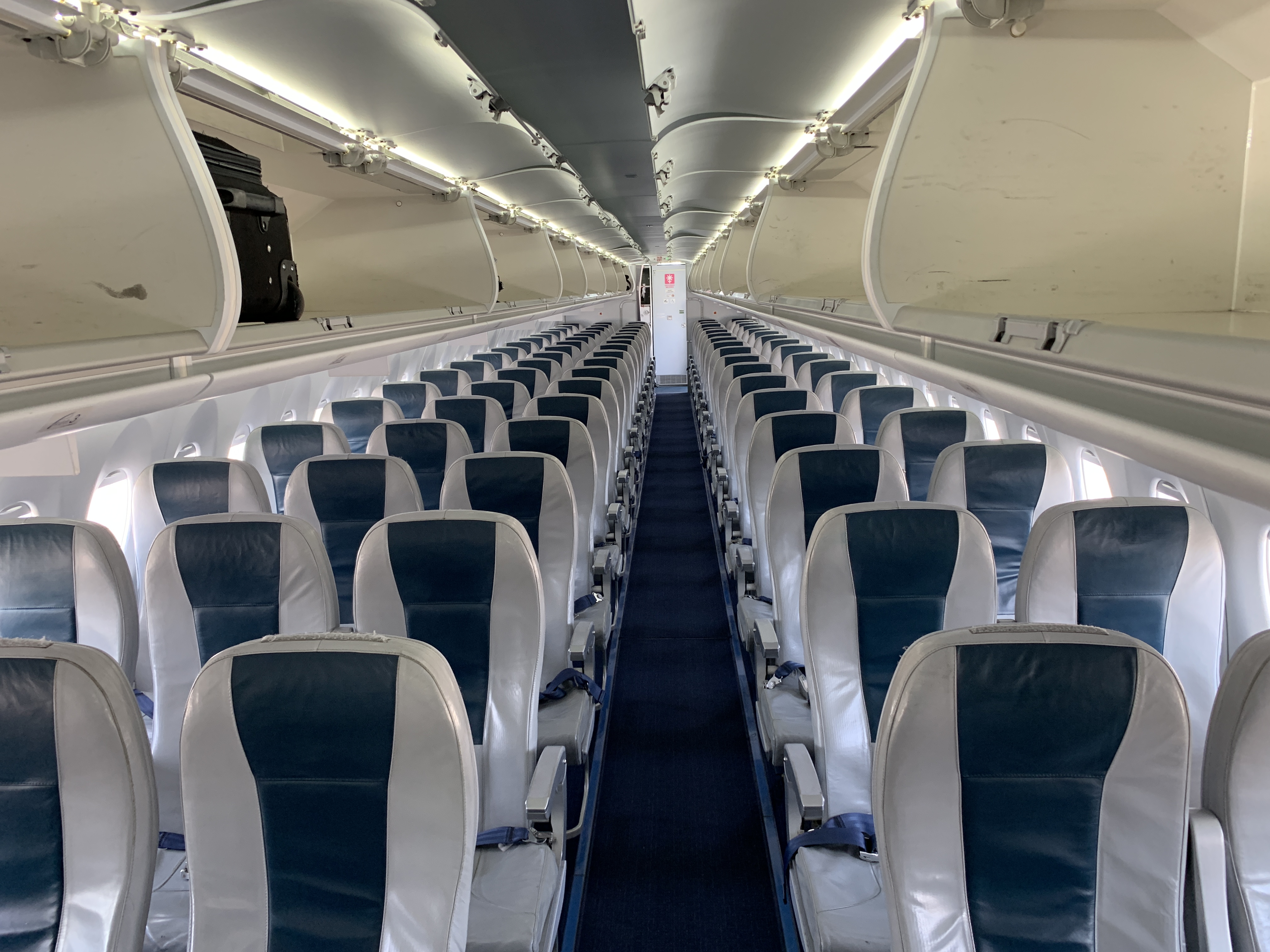 an airplane with rows of seats