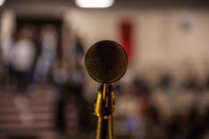 a close up of a microphone