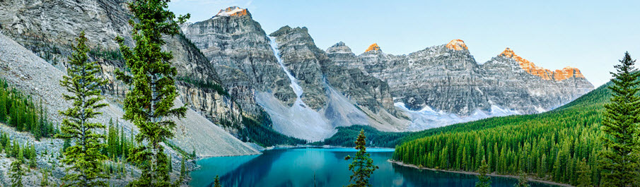 a lake surrounded by mountains