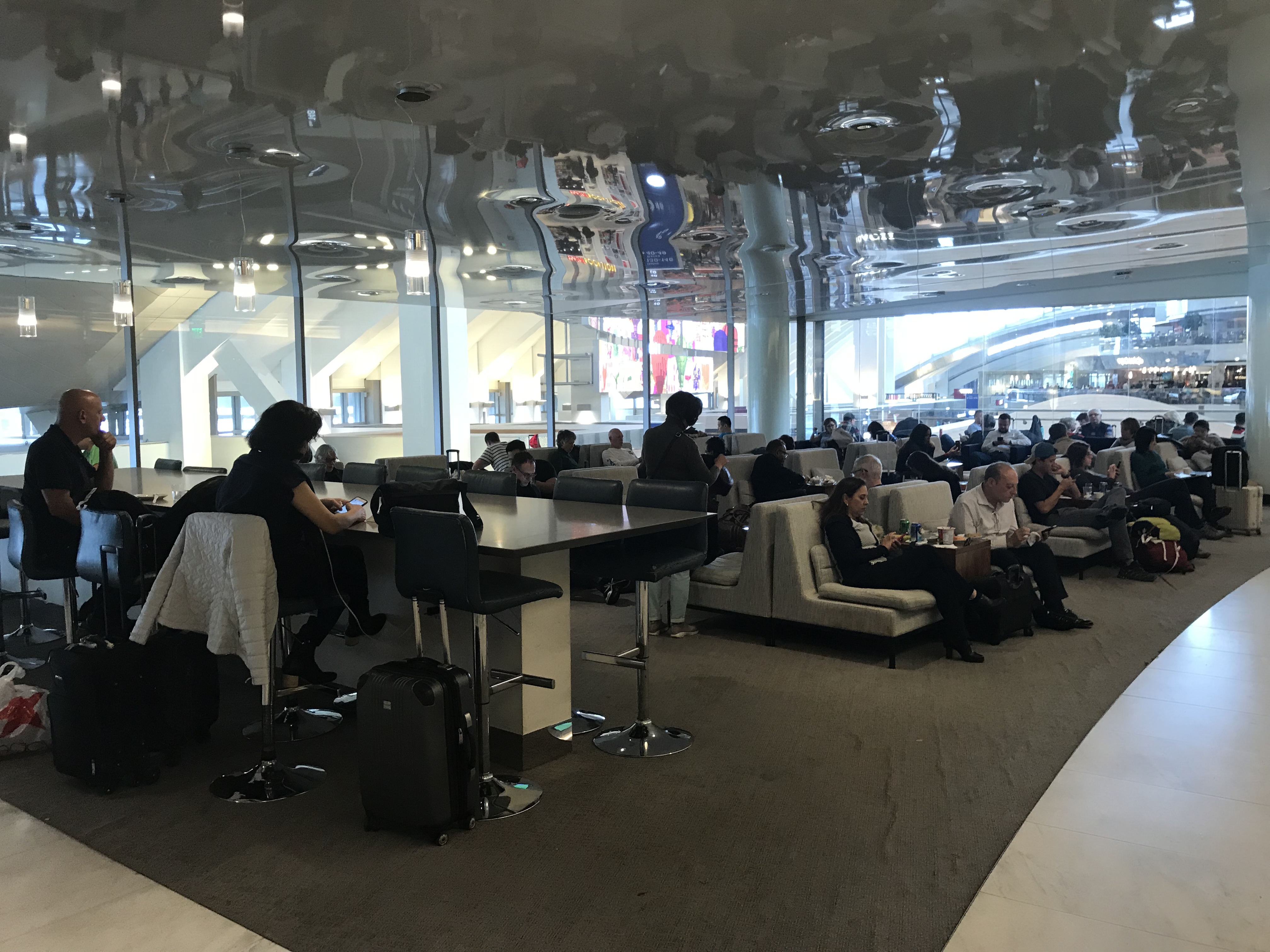 a group of people sitting in a room