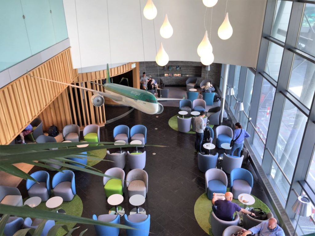 Aer Lingus lounge Dublin seating viewed from above
