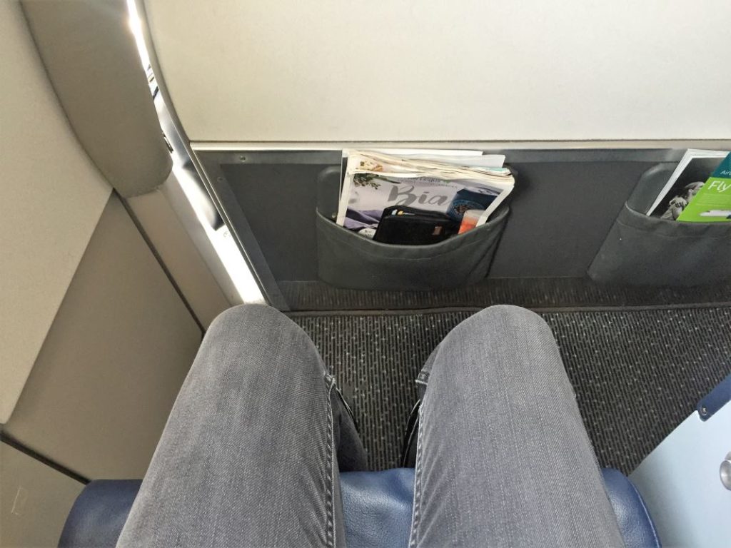 AerSpace leg room on an A320 at Aer Lingus