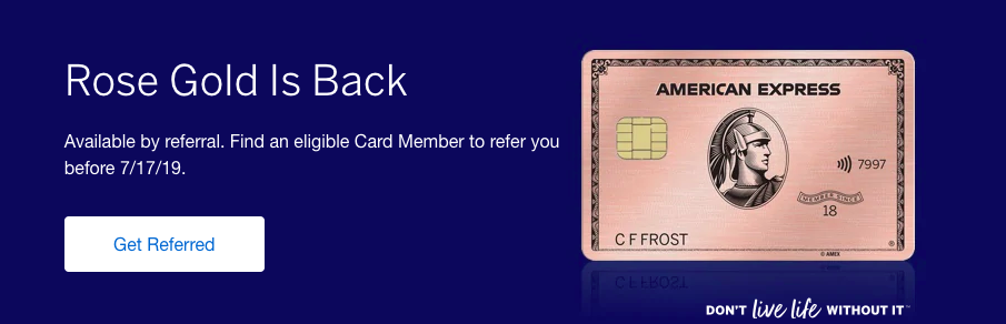 Act now! Limited edition Rose Gold Card offer ends tonight