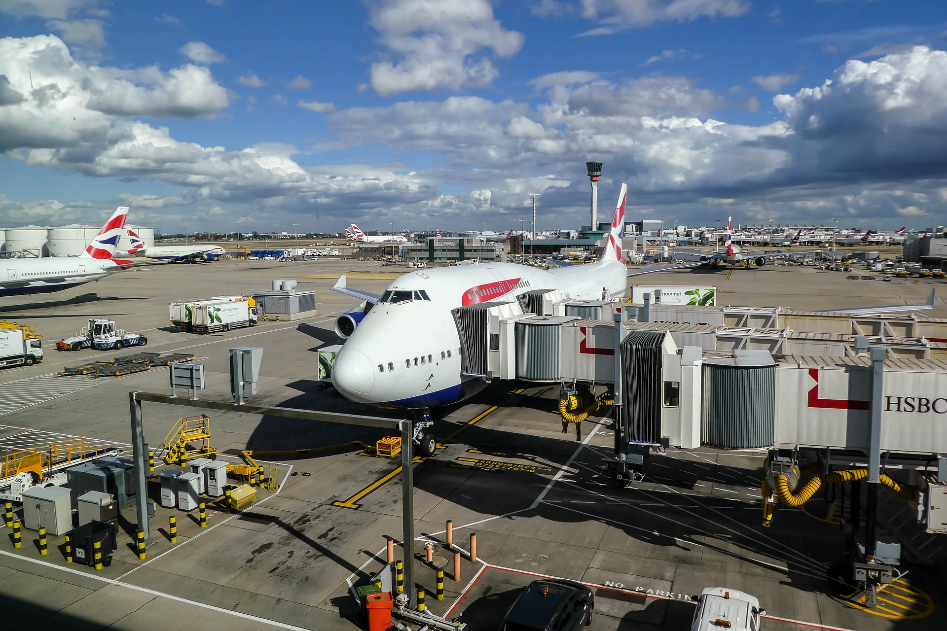 an airplane at an airport