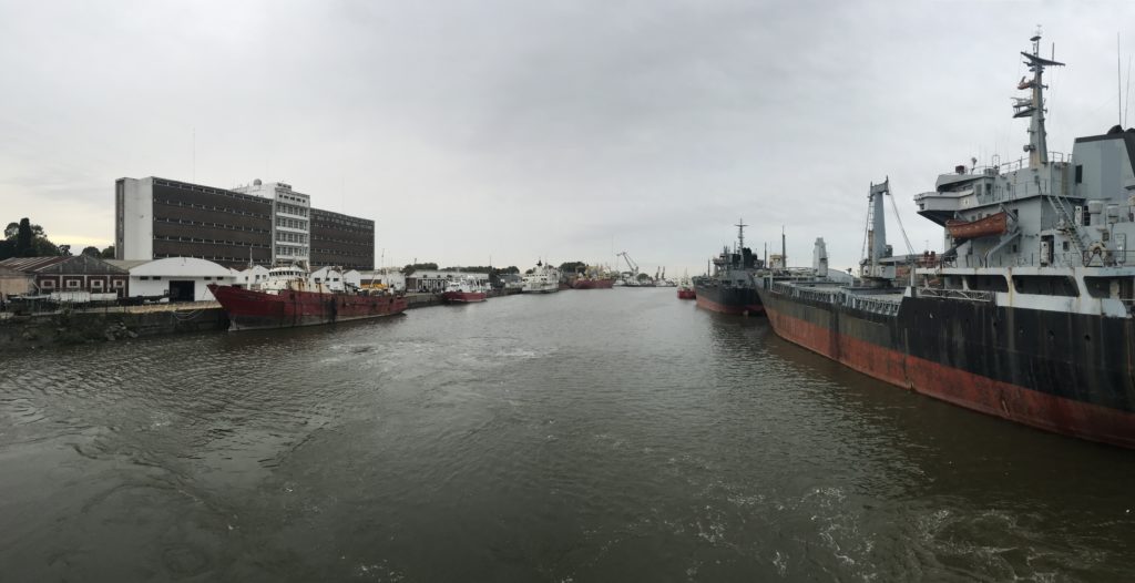 a river with boats in it