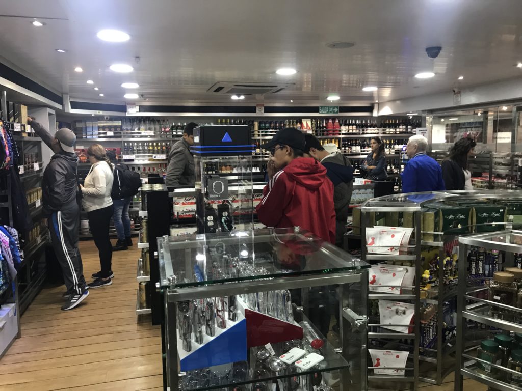 a group of people in a store