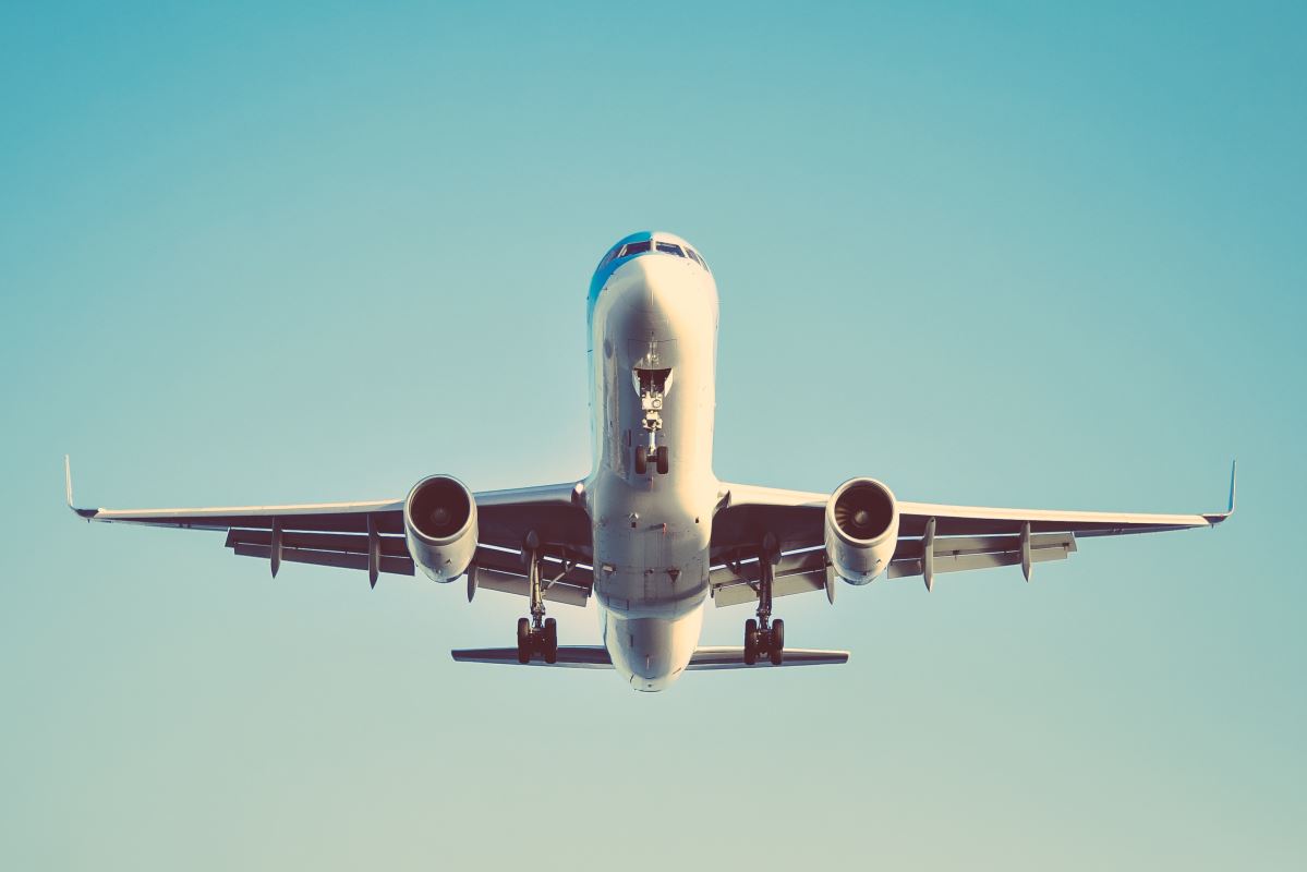 a plane flying in the sky