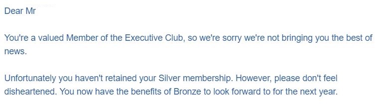 Bronze Executive Club e-mail