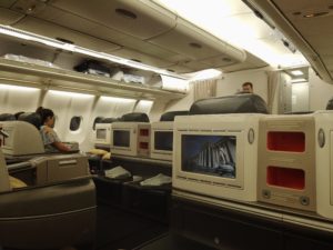 a passenger seat on an airplane