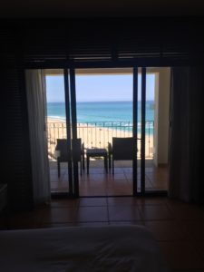 a view of the ocean from a room