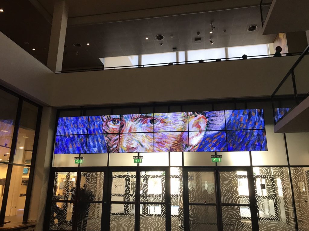 a large screen on a wall