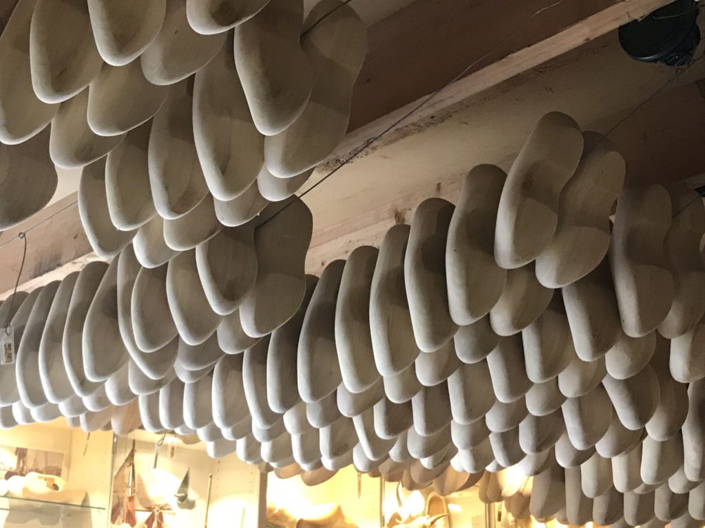Unpainted clogs left to dry