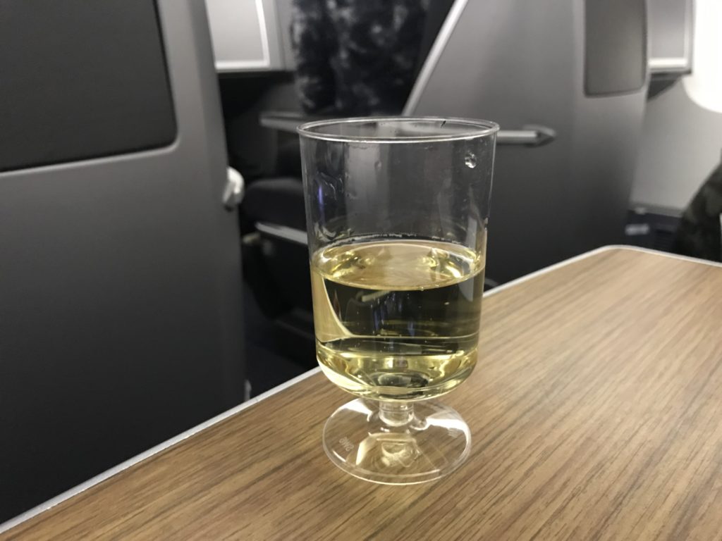 American Airlines 767 Business Class beverage