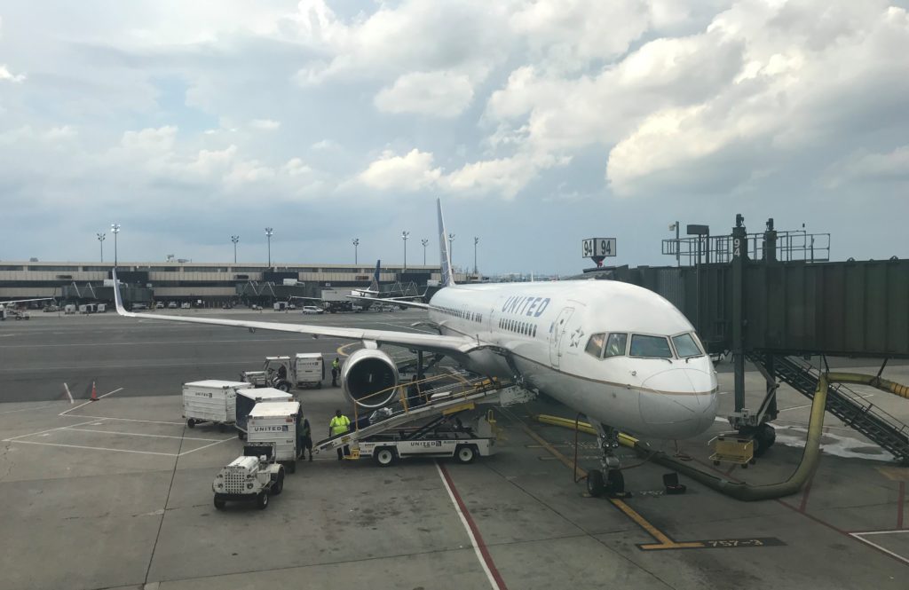 a plane at an airport