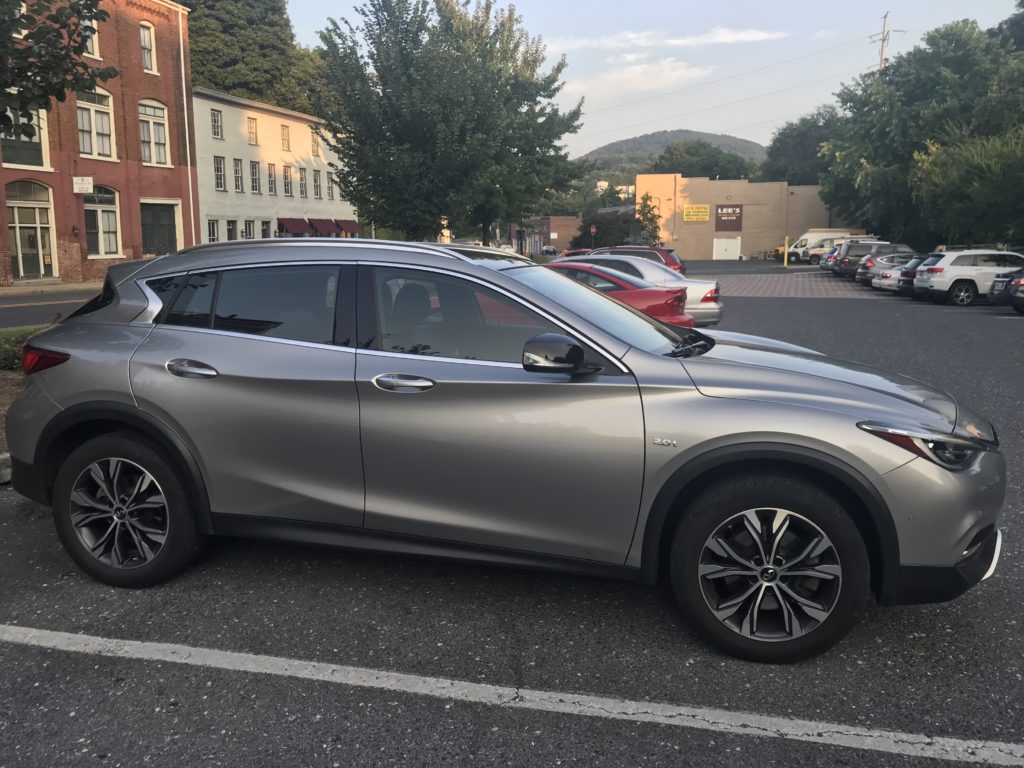 a car parked in a parking lot