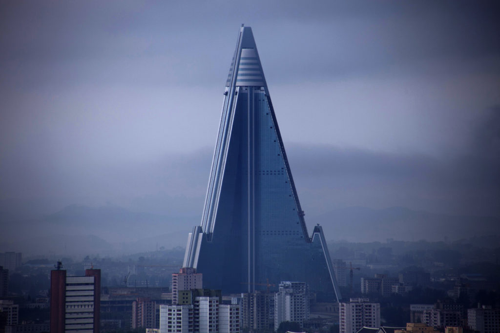 a tall building in Ryugyong Hotel