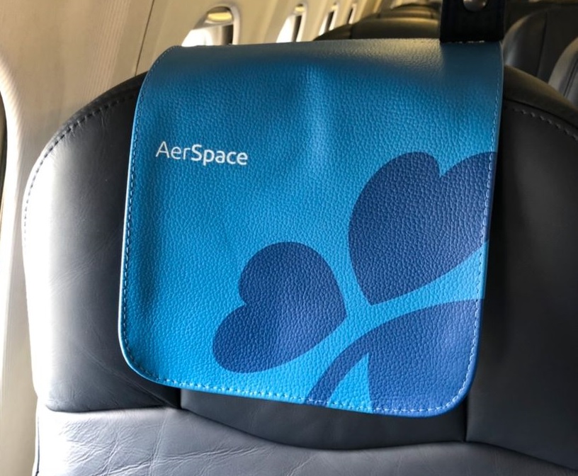 a blue bag on a seat