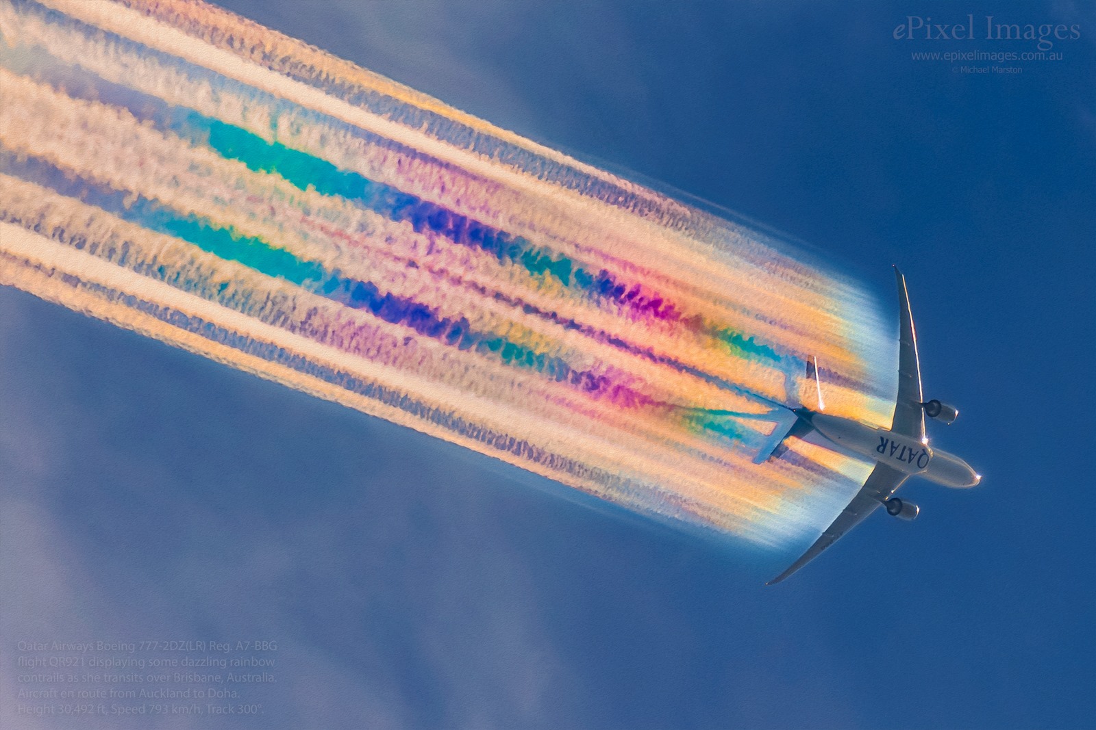 Rainbow contrails