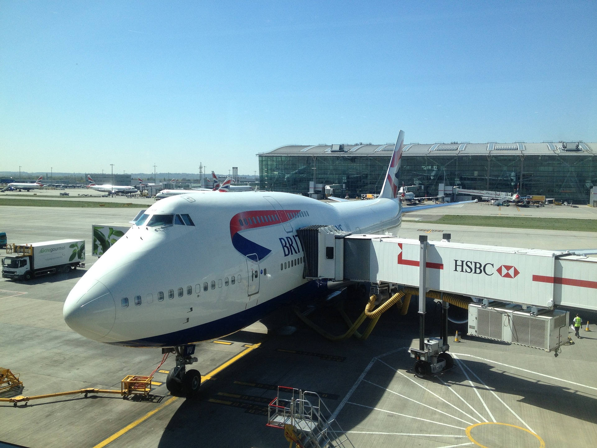 a large airplane at an airport