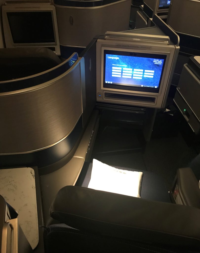 a tv in an airplane