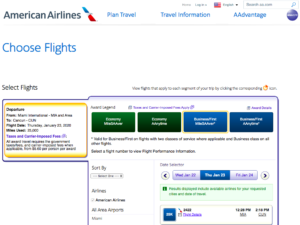 a screenshot of a flight information