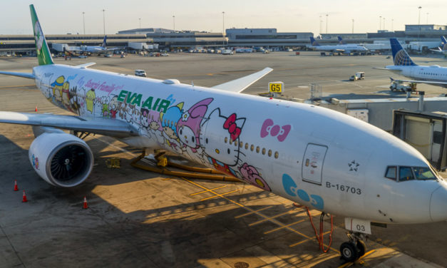 EVA Air Hello Kitty Plane Hand-In-Hand Jet Inaugural Ceremony