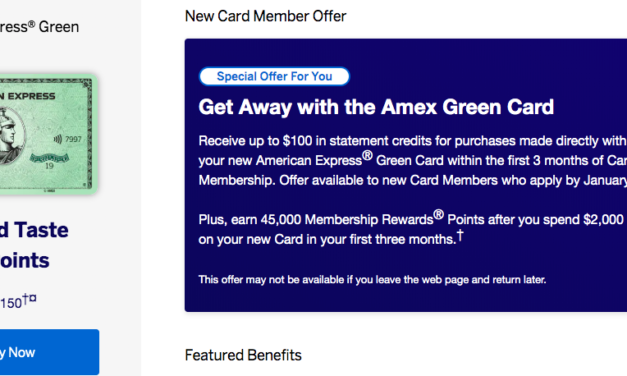Amex Green Card: Get it with a 45,000 points sign-up bonus!