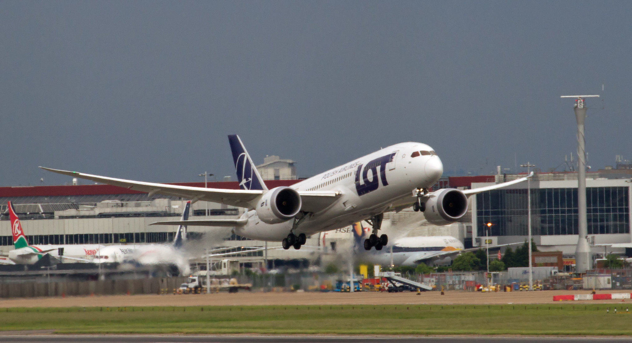 a plane taking off from an airport