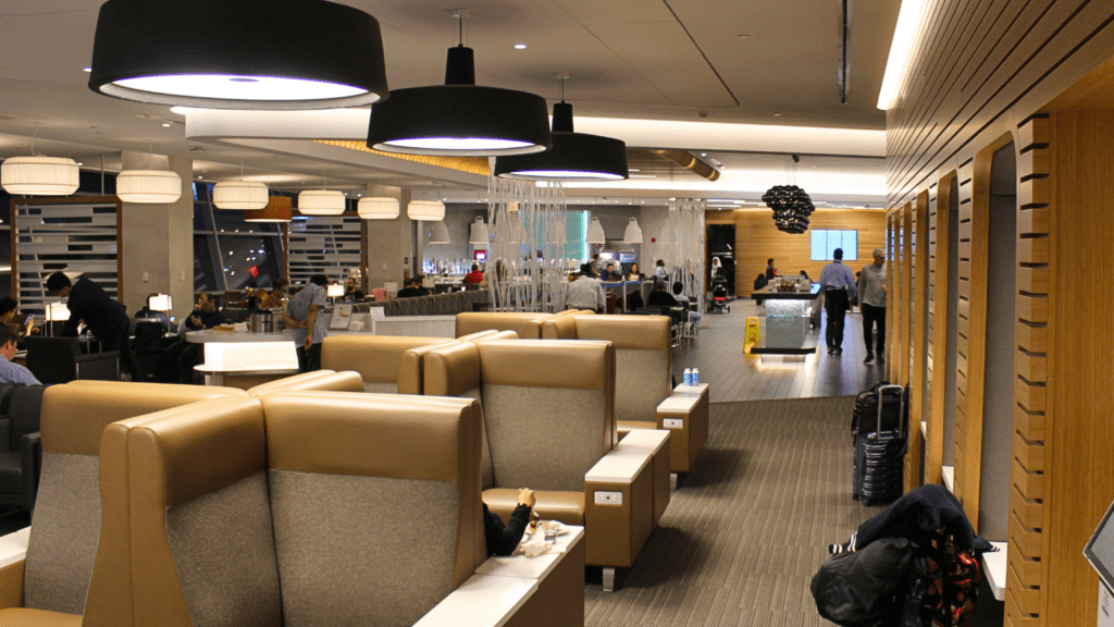 An overview of the American Airlines Flagship Lounge, now Greenwich Lounge, at New York-JFK