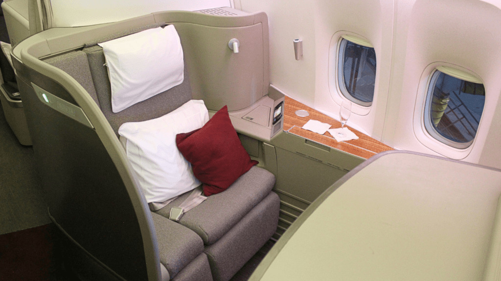 Cathay Pacific first class seat 2A aboard a Boeing 777-300ER