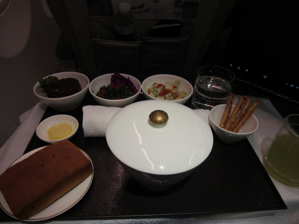 Oman Air Soup Course and Appetizer